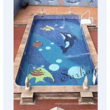 pool mosaic tile,mosaic dolphin pattern,glass swimming pool